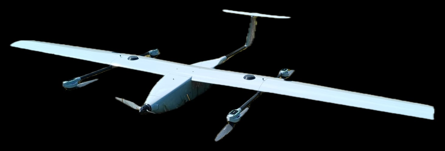 Bezzałogowy statek powietrzny G1B-VTOL z czterema wirnikami do pionowego startu