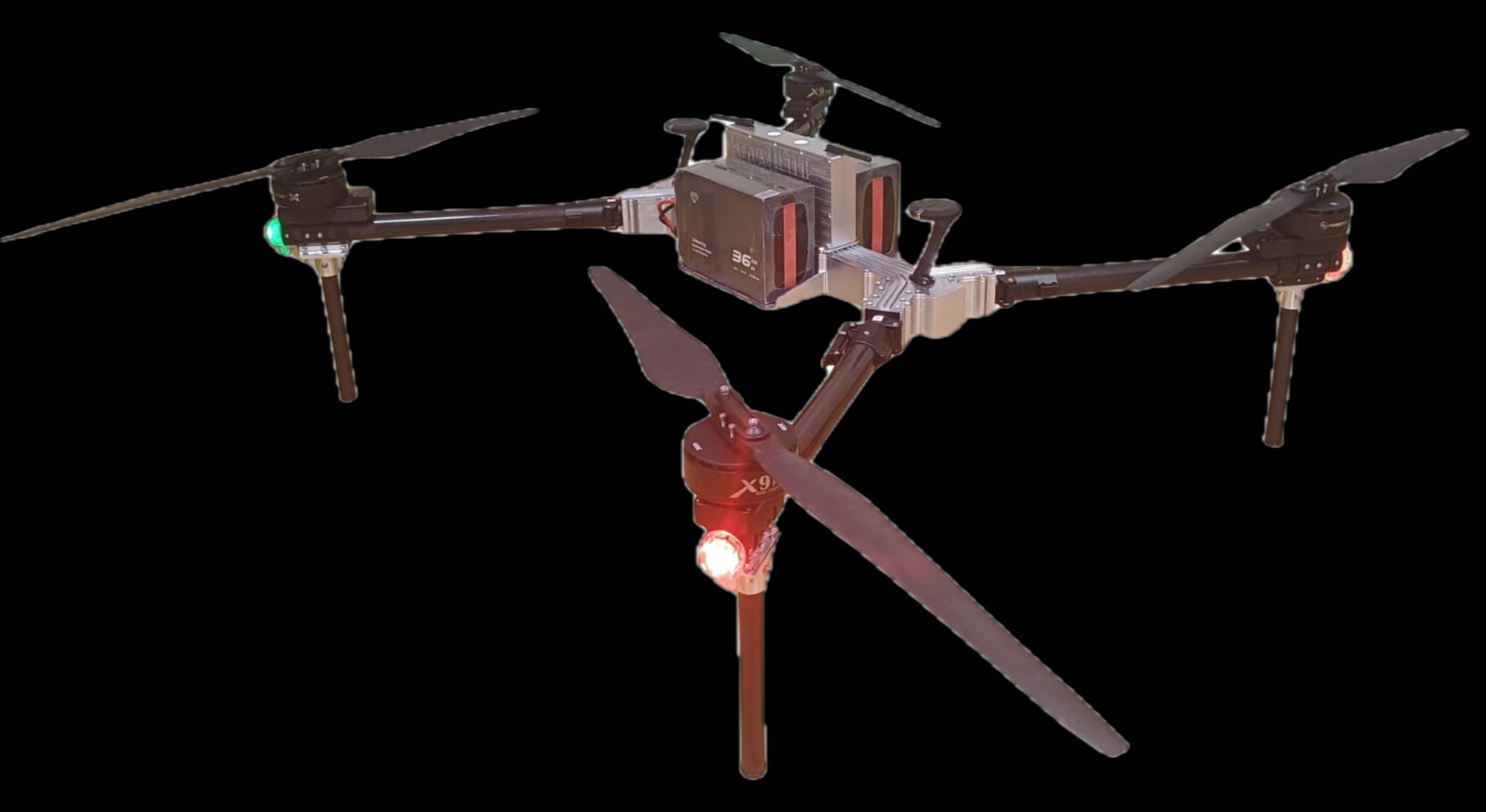 Wielowirnikowy dron HELEN z zasobnikiem ładunku